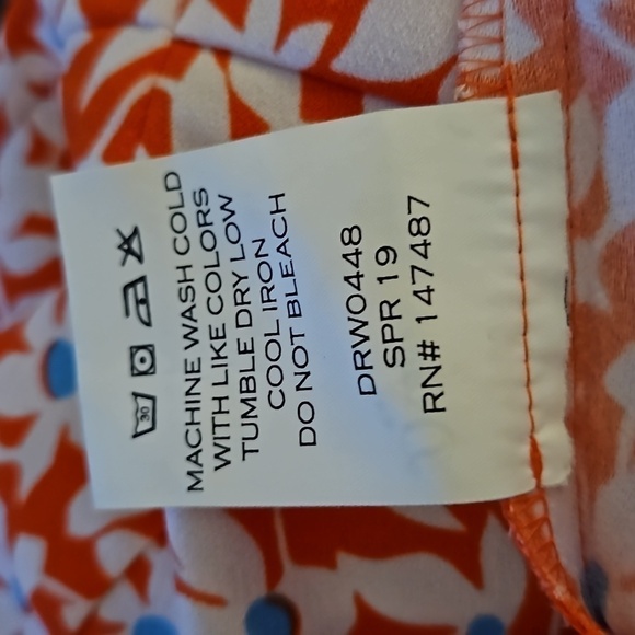 DRAPER JAMES Pink Coral White Hibiscus Floral Bell Sleeve Dress - Picture 10 of 10